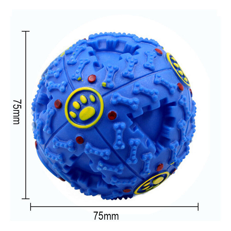 Dog Leaking Food Ball Colorful Strange Barking Pet Molar Puzzle Ball (Blue)