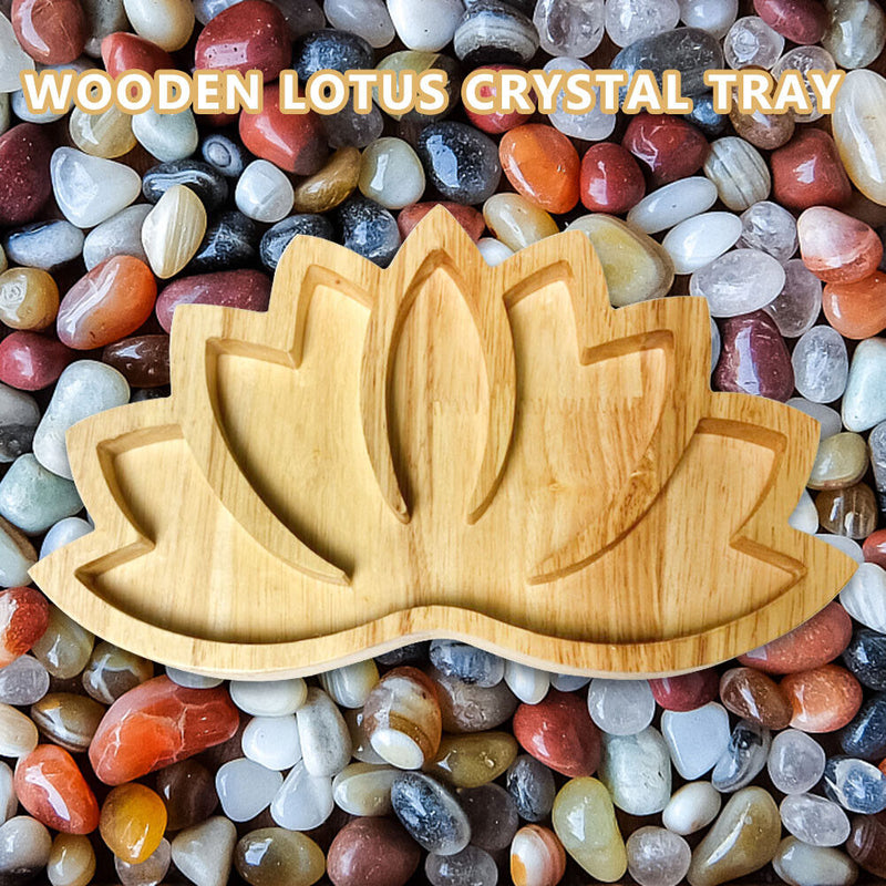 Crystal Display Holder Tray Lotus Jewelry Stones Organizer Home Storage De