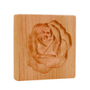 Wooden Cookie Mold Flower Shape Carved Press Stamp for Biscuit Cake (B) Newly