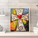 Full Embroidery Stamped Crucifix DIY 11CT Eco-Cotton Thread Cross Stitch Craft