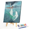 Frameless Oil Paint By Numbers DIY White Dolphin Girl Picture Craft Kit for Home