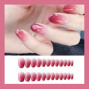 24pcs Gradient Gouache Artificial Nails Full Cover Press on Nail Manicure Tool