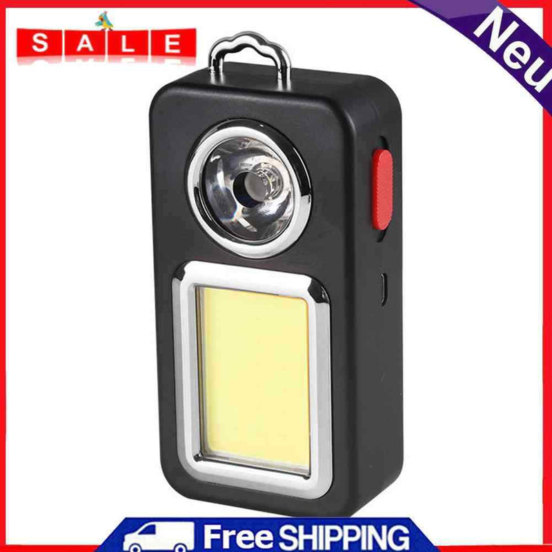 Solar Powered COB LED Flashlight Torch Waterproof Pocket Working Light Keychains