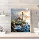5D DIY Seaside Lighthouse Full Square Diamond Painting Mosaic Picture Decor Kit