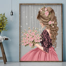2pcs Diamond Painting Kit girl Full Round Rhinestone Wall