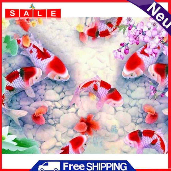 Frameless Oil Paint By Numbers Kit DIY Acrylic Beautiful Fish Handmade Craft