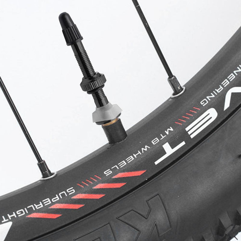 2pcs MTB Road Bike Ready F/V Tubeless Tire Valve for Carbon Rim (Black)