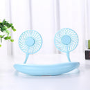 7 Blades USB Rechargeable Wearable Mini Hand Free Neckband Fan (Sky Blue)