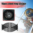 16pcs 18 inch Reflective Car Motorcycle Wheel Rim Stripe Stickers (Black) Newly