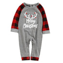 Parent-Child Pajamas Suit Christmas Letter Plaid Sleepwear Match Family Outfits