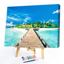 Painting By Numbers Kit DIY Quiet Beach Hand Painted Canvas Oil Art Picture