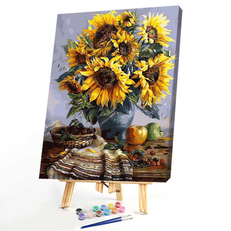 Sun Flower 40x30cm DIY Paint By Numbers Oil Painting Kit Canvas