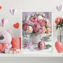 Full Cross Stitch Bouquet Vase Embroidery Cotton Thread DIY Needlework Home Kits