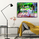 DIY Digital Oil Painting By Numbers Kits Garden Girl Picture Wall Art Room Decor