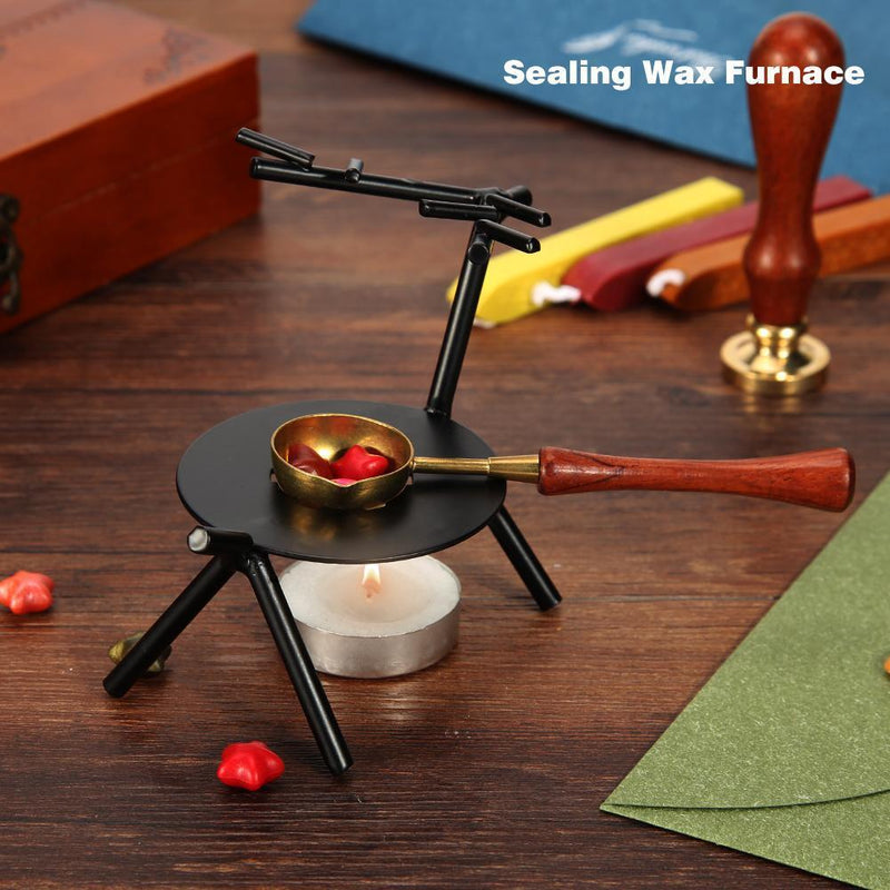 Retro Deer Shape Wax Seal Stamp Wood Frame Fire Wax Melting Waxing Furnace Stove