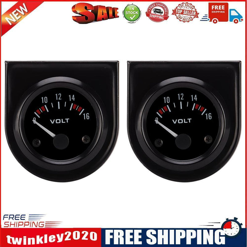 2pcs Universal Car 8-16V Voltmeter Volt Gauge Meter 52mm Auto Car Volts