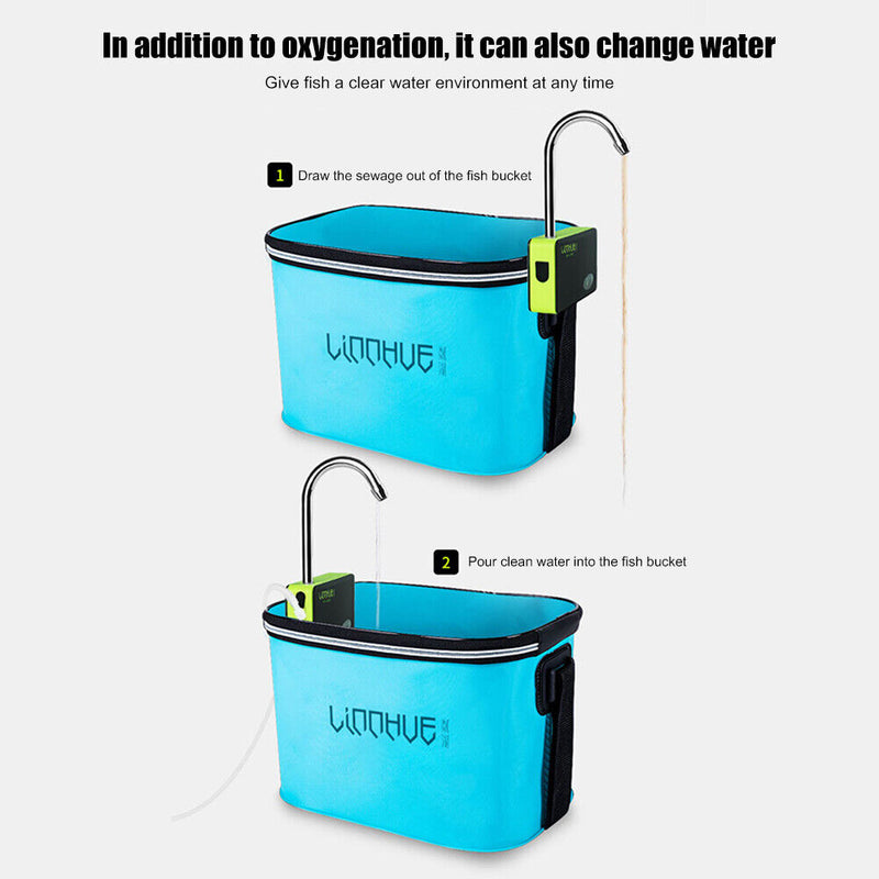 Oxygen Water Pump Fish Bucket Oxygenated Portable Outdoor Fishing Aerator T