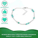 Imitation Turquoise Bead Anklet Mother's Day Gift R0E2