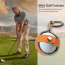 Golf Protective Cover Cowhide Golf Sports Training Ball Bag Holder (Orange)