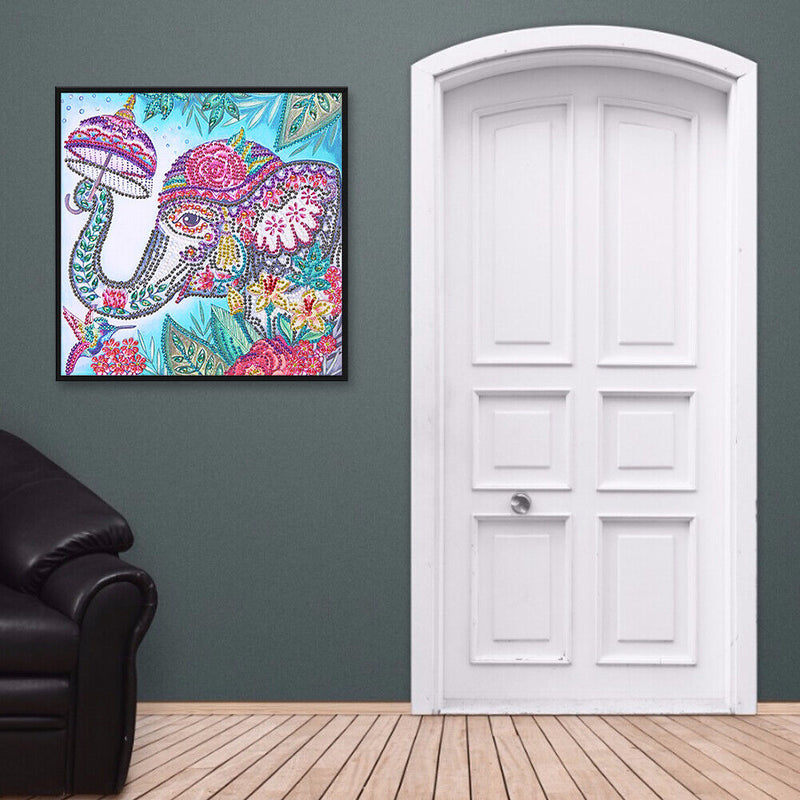 5D Part Drill Diamond Painting DIY Elephant Rhinestone Picture Decor Poster Kit