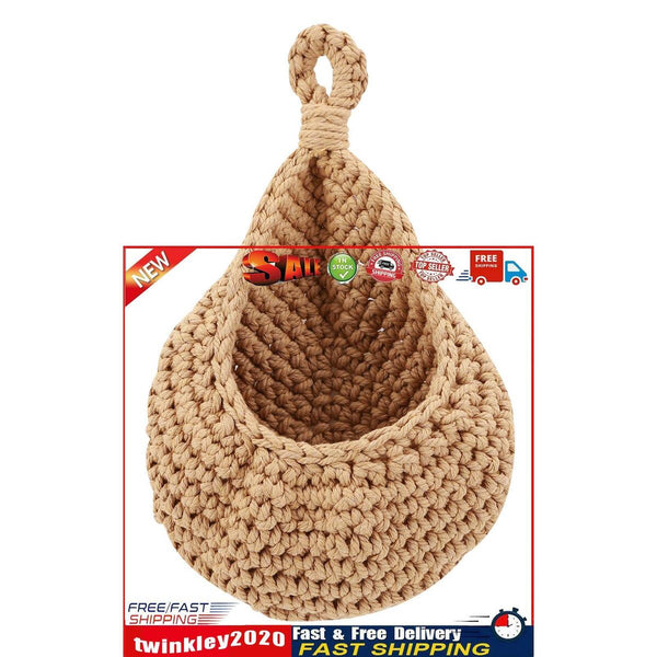 Hanging Basket Wall Planters Jute Teardrop Pot Holder for Fruits (20x19cm) Newly