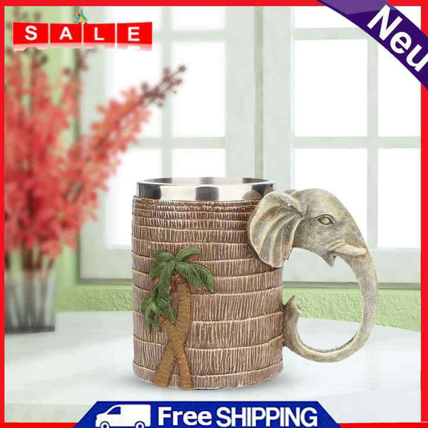 Coconut Tree Elephant Coffee Cup Tropical Rainforest Coffee Mug Creative Decor