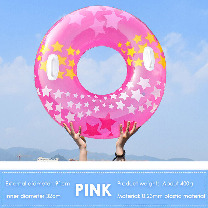 Inflatable Swimming Rings Adults Pool Beach Floating Swim Circle (Pink)