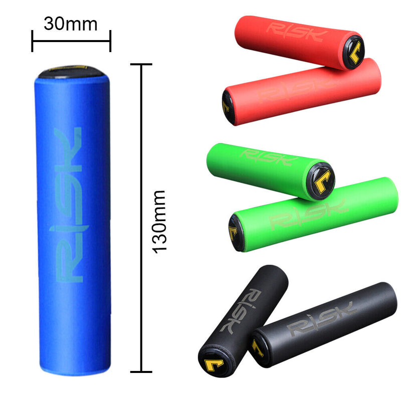 RISK 1 Pair Bicycle Silicone Handlebar Grips Mountain Bike Anti-slip Handle B