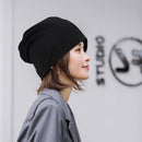 Solid Color Men Women Beanie Hat Warm Winter Hip Hop Skullies Cap (Black)