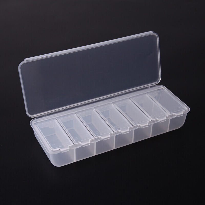 Large Travel Pill Cases Portable 7-Day Medicine Box Tablet Container(Clear)