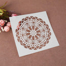 Round Flower Print Coffee Cake Stencil Fondant Buttercream Spray Mold Decor