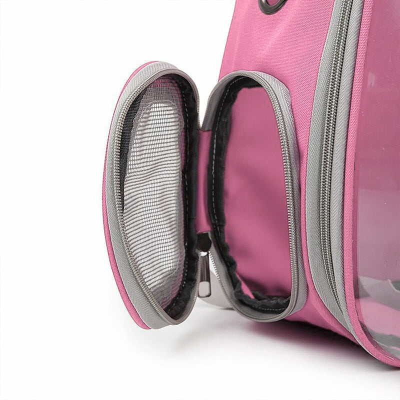Pet Travel Carrier Transparent Space Capsule Cat Bubble Backpack (Pink)