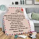 Reversible Flannel French Letters Pattern Tapestry Sofa Blanket (Son M) Newly
