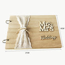 Wedding Guestbook Signs Wood Guest Book Mrs Mr Photo Frame Decor (20 Pages)