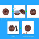 LED USB Induction Wood Grain Humidifier Ultrasonic Air Diffuser(Dark Brown