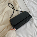 Casual Women PU Leather Handbags Portable Travel Solid Flap Totes Shoulder Bags