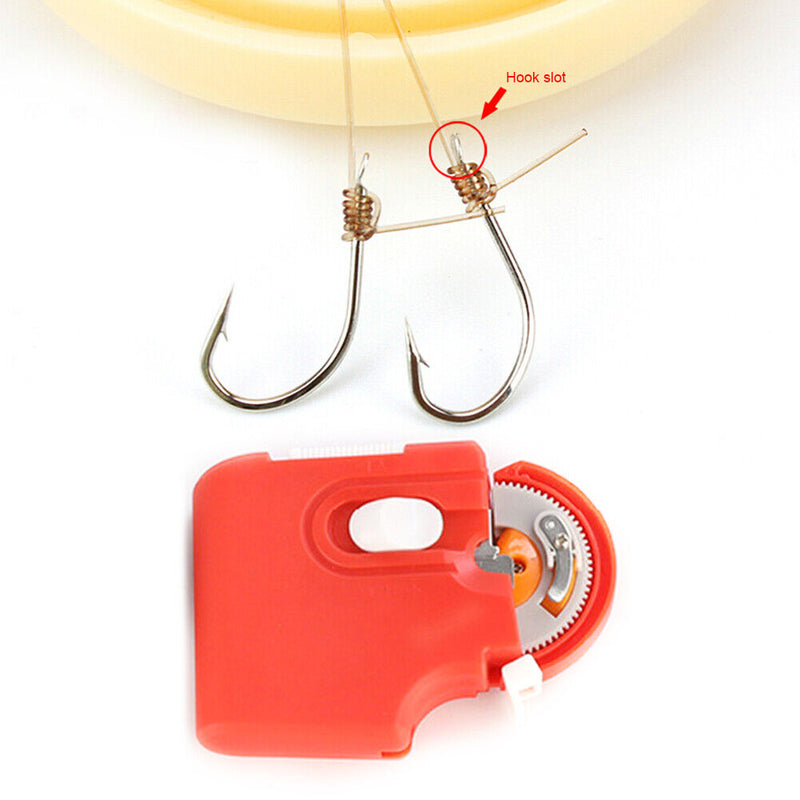 Portable Auto Electric Fishing Hook Tier Fish Hooks Line Tying Device (Red)