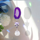 #A Wind Chime Amber Crystal Pendant Hanging Ornaments Jewelry Home Window Decor