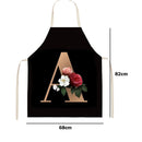 Letter A Print Kitchen Linen Apron Waterproof Home Cooking Bibs (82x68cm)