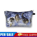 Three snow wolves Printed Hand Hold Travel Storage Cosmetic Toiletry Bag