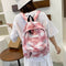 #A Casual Tie Dye Backpack Women Multi-layer Pockets Girl Knapsack Soft for Sh