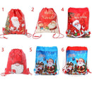 Christmas Gift Bag Non-woven Fabrics Santa Drawstring Pocket Travel Storage