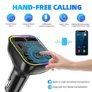 Car Wireless Bluetooth FM Transmitter Type-C Dual USB 3.1A Charger Adapter Fast`