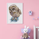 Owl Partial Cross Stitch 14CT Cotton Thread Printed Embroidery Kits Decor