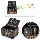 You Are My Sunshine Wooden Carved Hand Cranked Music Box Ornaments (Black)