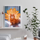 Orange Cat 5D DIY Full Round Drill Diamond Painting Rhinestone Handmade Cra