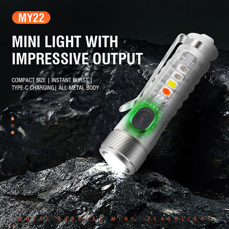 XPG2 LED Mini Flashlight Keychain UV 395nm 400lm Pocket Light (Clear White)