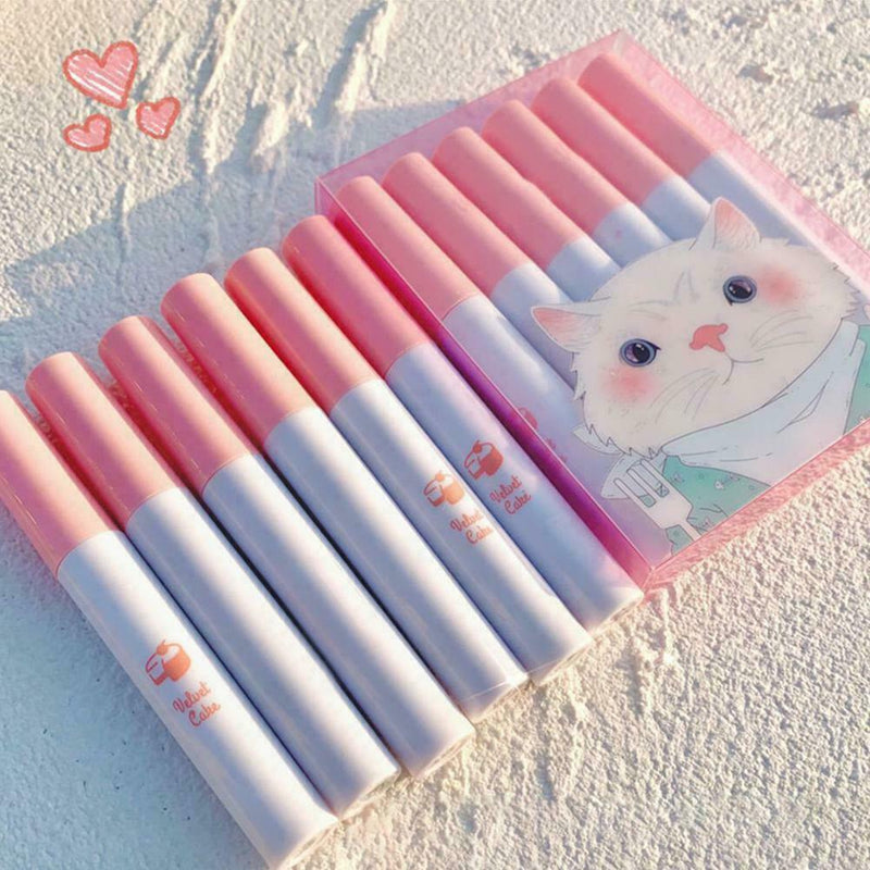 6x Lipstick Lip Glaze Set Long Lasting Moisturizing Makeup Lip Non-Sticks V0Y8