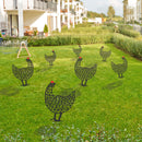 Acrylic Hollow Chicken Ornaments Backyard Lawn Stakes Yard Art Decor (E) Newly
