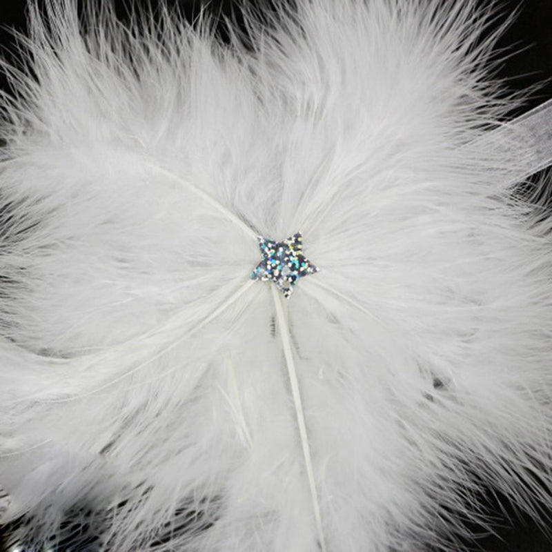 Decoration Star Xmas Ornament White Feather Pendant Christmas Tree Hanging